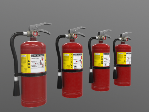 Fire Extinguisher ABG Carbon Foam Water 3D 모델