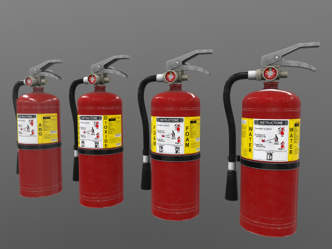Fire Extinguisher ABG Carbon Foam Water 3D 모델