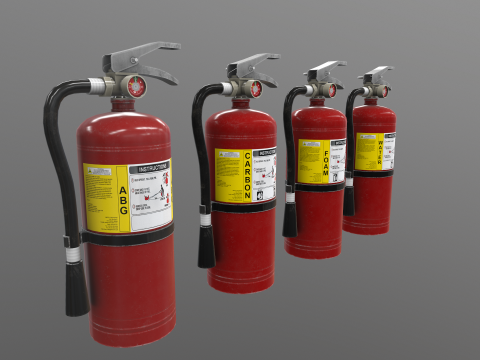 Fire Extinguisher ABG Carbon Foam Water 3D 모델