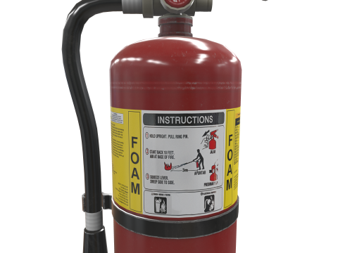Fire Extinguisher ABG Carbon Foam Water 3D 모델