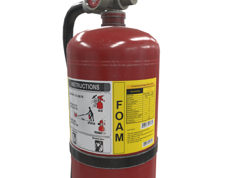 Fire Extinguisher ABG Carbon Foam Water 3D 모델