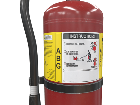 Fire Extinguisher ABG Carbon Foam Water 3D 모델