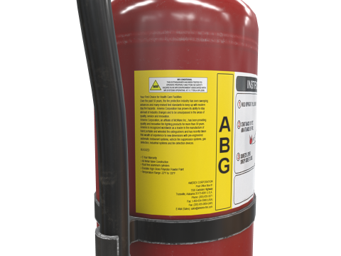 Fire Extinguisher ABG Carbon Foam Water 3D 모델