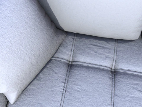 L shape Faux Leather Sofa 3D Model