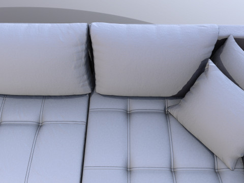 L shape Faux Leather Sofa 3D Model