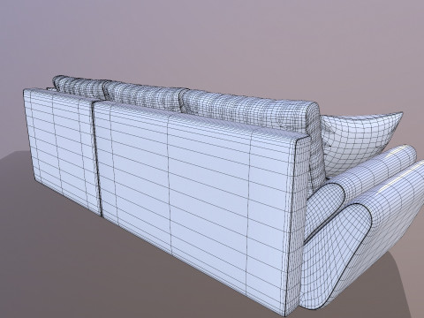 L shape Faux Leather Sofa 3D Model