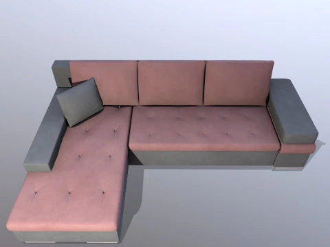 Divano in pelle a forma di L Modello 3D