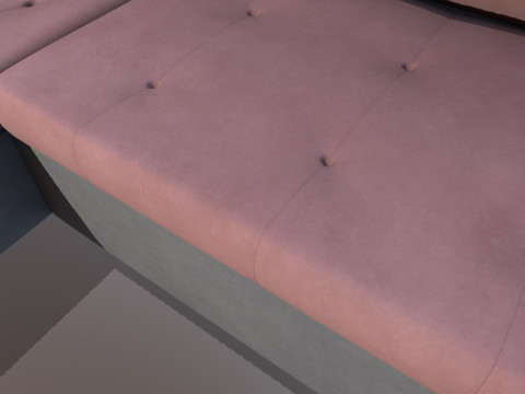 L shape Leather Sofa 3Dモデル
