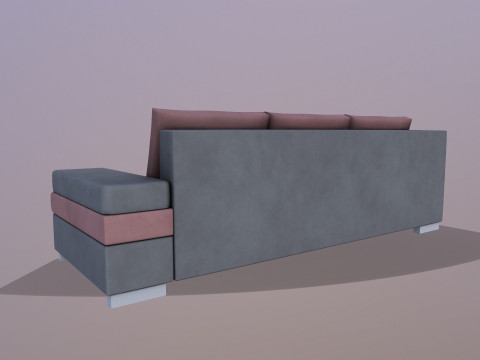 L shape Leather Sofa 3Dモデル