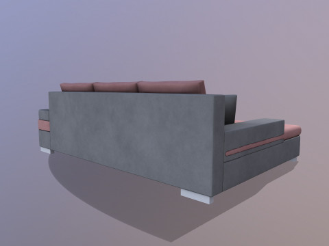 L shape Leather Sofa 3Dモデル