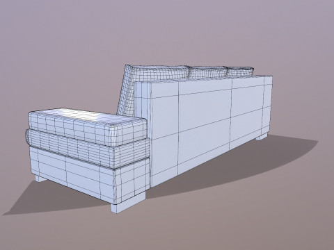 L shape Leather Sofa 3Dモデル