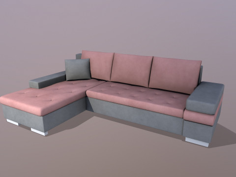 L shape Leather Sofa 3Dモデル