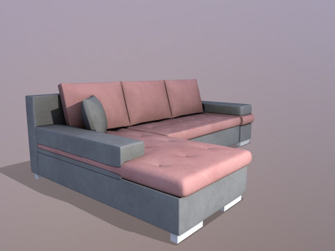 L shape Leather Sofa 3Dモデル