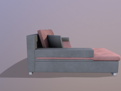 L shape Leather Sofa 3Dモデル