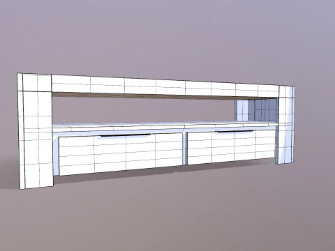 M&oacute;vel de TV para sala de estar Modelo 3D