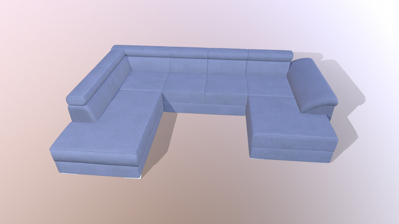 Sofa 7-Seater 3D मॉडल .c4d .max .obj .3ds .fbx .stl .blend 