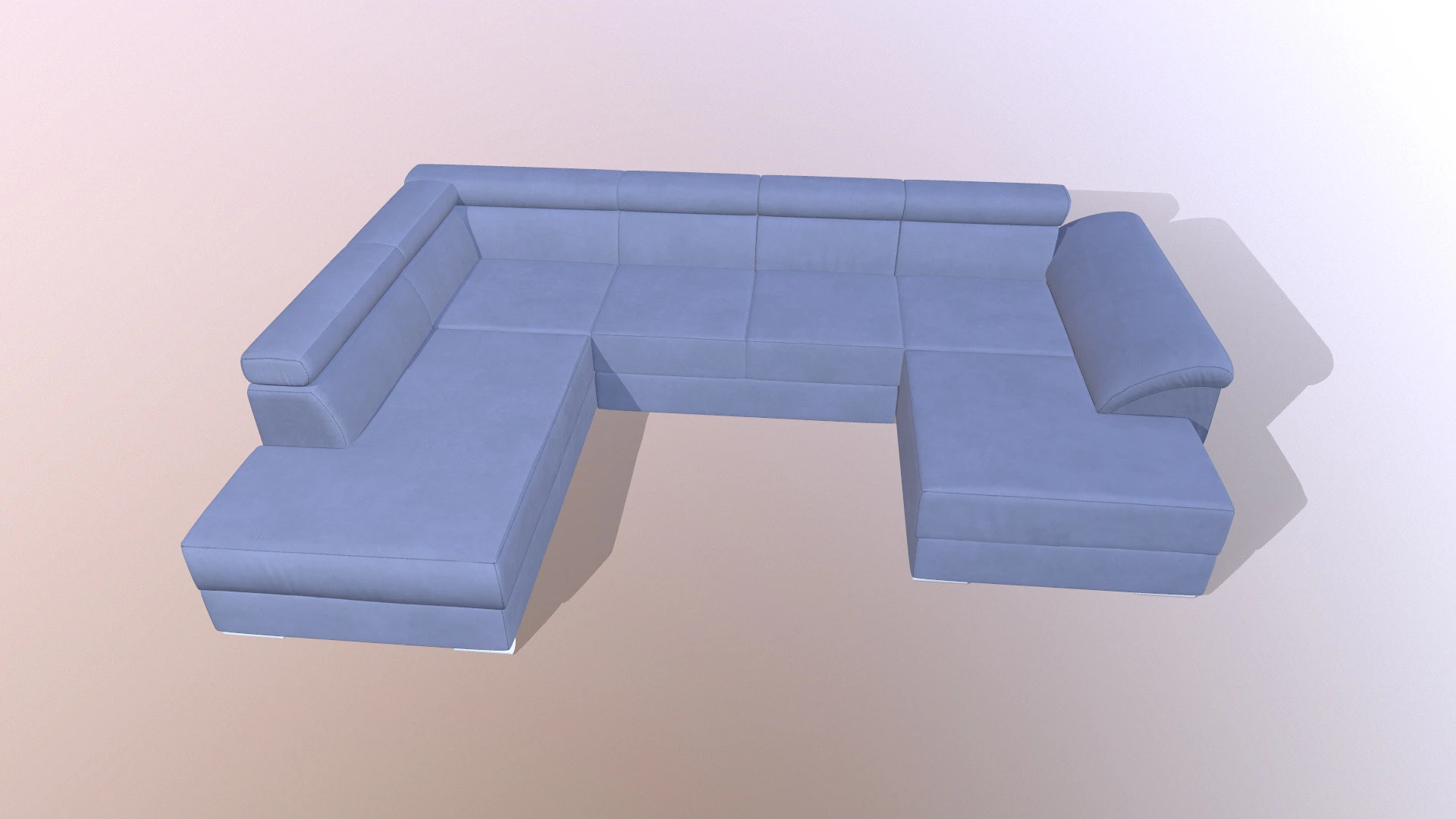 Sofa 7-Seater 3D Model .c4d .max .obj .3ds .fbx .stl .blend 
