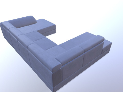 Sofa 7-Seater 3D मॉडल