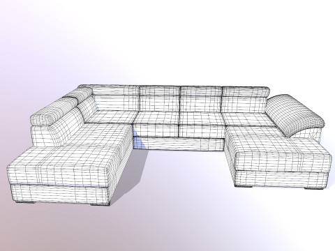 Sofa 7-Seater 3D मॉडल