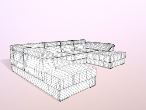 Sofa 7-Seater 3D मॉडल
