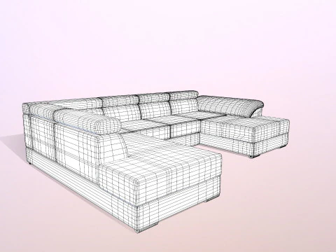 Sofa 7-Seater 3D Model