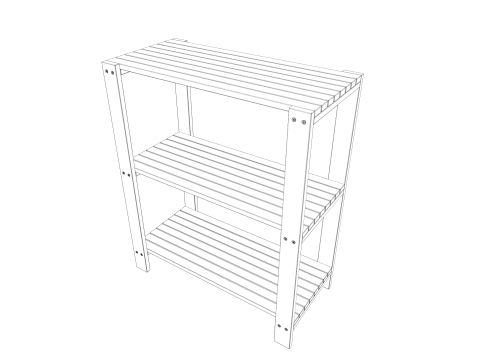 Wooden Rack Modello 3D