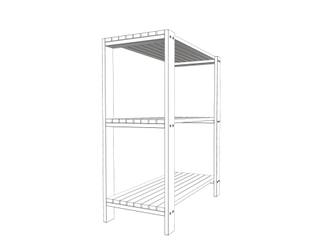 Wooden Rack Modello 3D
