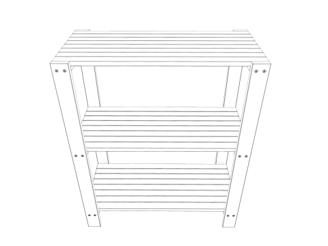 Wooden Rack Modello 3D