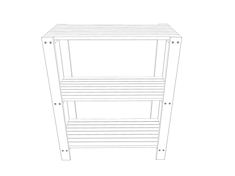 Wooden Rack Modello 3D