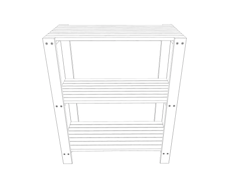 Wooden Rack 3D Model