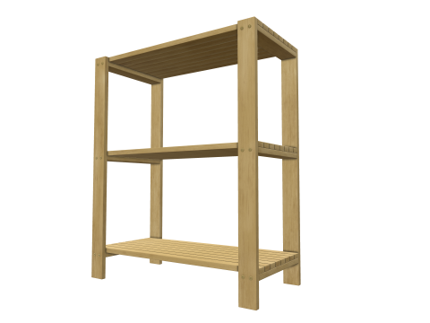 Wooden Rack Modello 3D