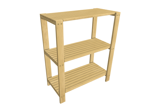 Wooden Rack Modello 3D