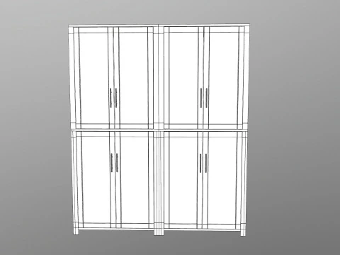 Wooden Almirah 3D Model