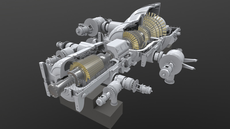 Turbine Cross section Model 3D .c4d .max .obj .3ds .fbx .stl .blend 