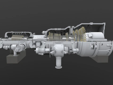 Turbine Cross section 3D Model