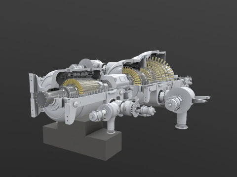 Turbine Cross section 3D Model