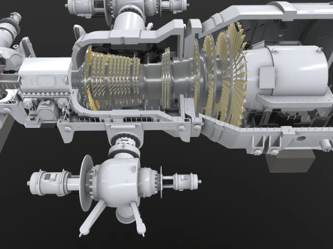 Turbine Cross section 3D Model