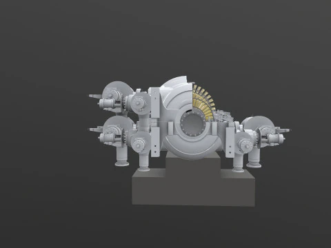 Turbine Cross section 3D Model