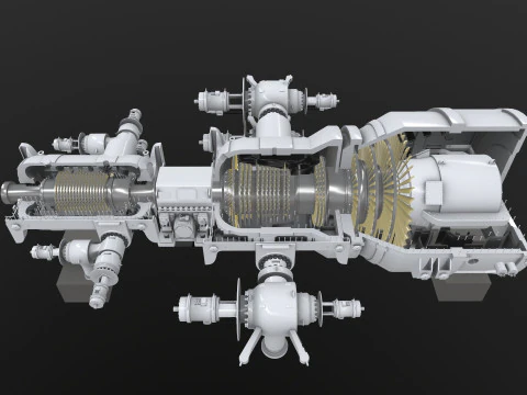 Turbine Cross section 3D Model