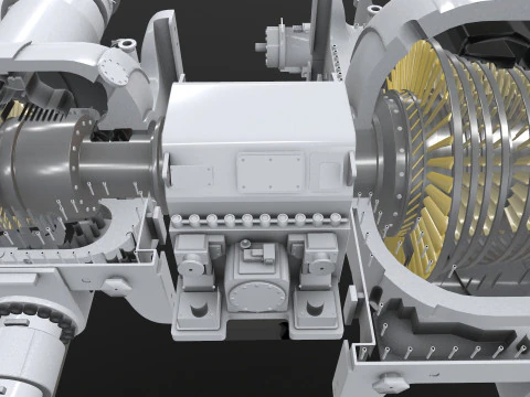 Turbine Cross section 3D Model