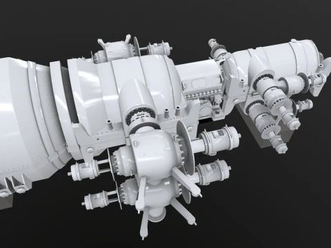 Turbine Cross section 3D Model