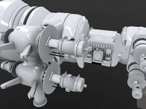 Turbine Cross section 3D Model