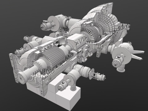 Turbine Cross section Model 3D