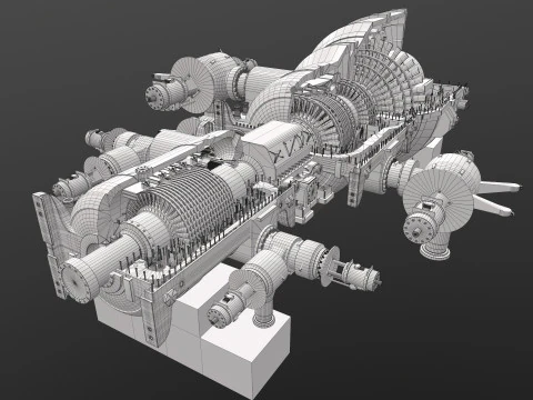 Turbine Cross section 3D Model
