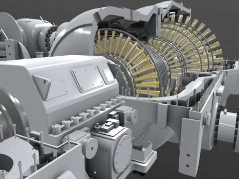 Turbine Cross section 3D Model
