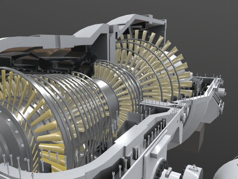Turbine Cross section Model 3D