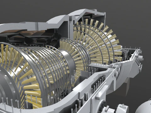 Turbine Cross section 3D Model