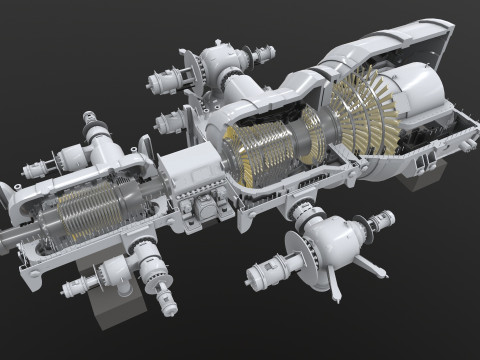 Turbine Cross section Model 3D