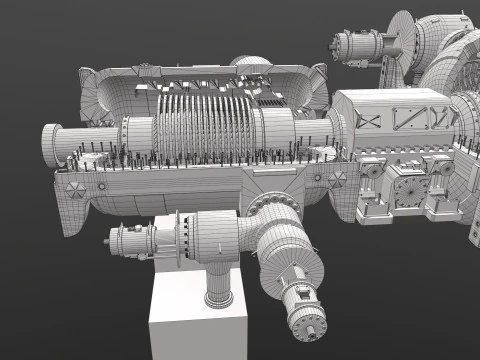 Turbine Cross section 3D Model