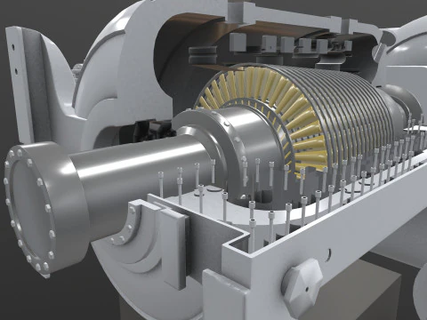 Turbine Cross section 3D Model